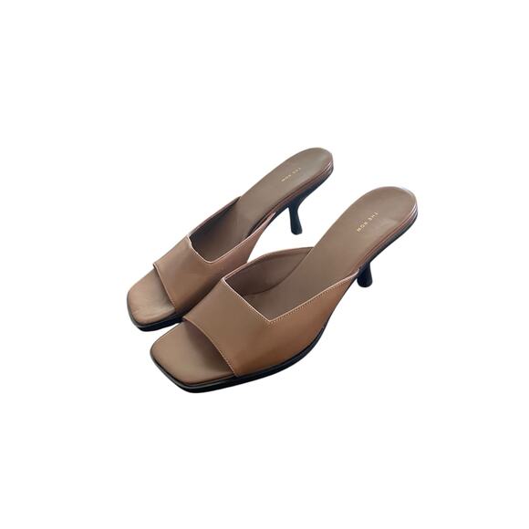 The Row Lauren Mule Sandals Leather Heeled Square Toe MISMATCHED Sizing 8 / 7.5 - Picture 6 of 11